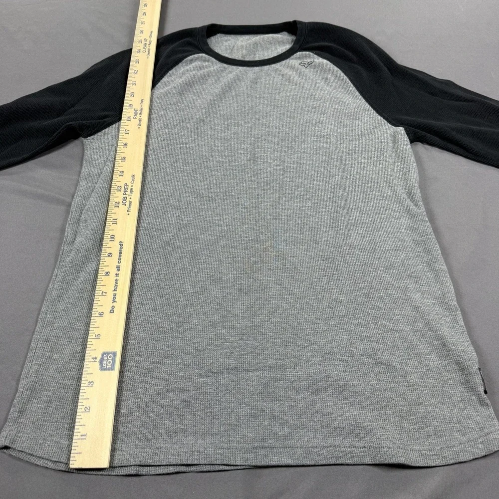 Fox Racing Small Grey and Black Long Sleeve Shirt‎ Casual Thermal Waffle